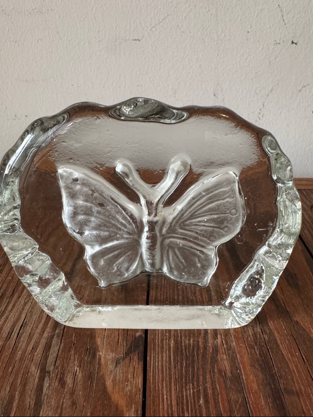Clear Glass Butterfly Accent Sculpture -